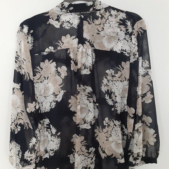 Philosophy sheer floral blouse, size L - Picture 3 of 4